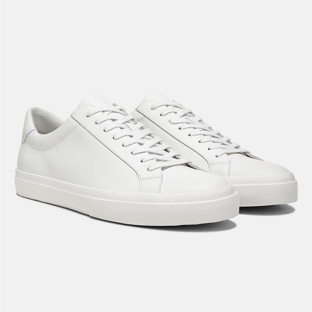Vince Fulton Leather Sneaker in White Size 9/ EU 42.5